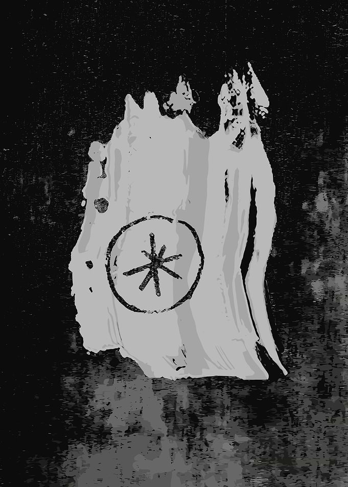 Abstract Star Symbol on Gray Background