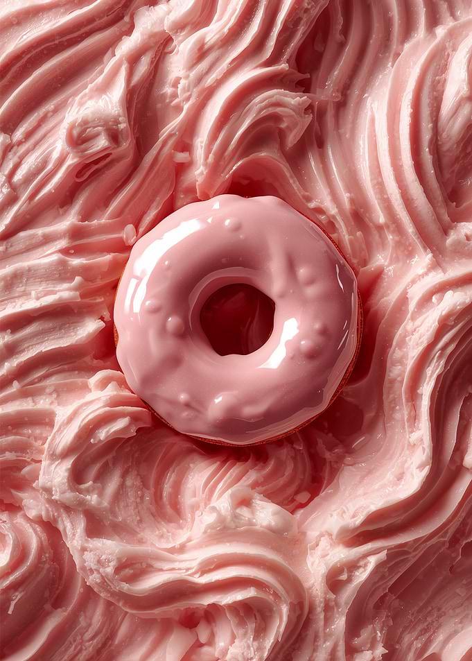 Pink Frosted Donut Texture Art
