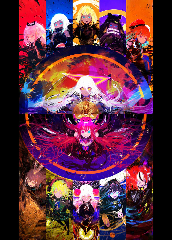 Anime Characters with Colorful Backgrounds
