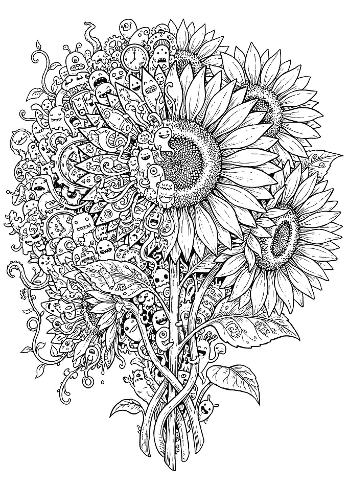 Sunflower Doodle Art