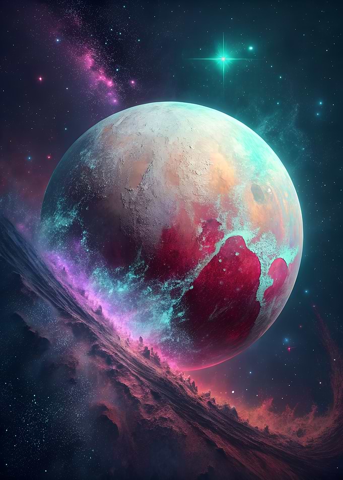 Colorful Planet in Space
