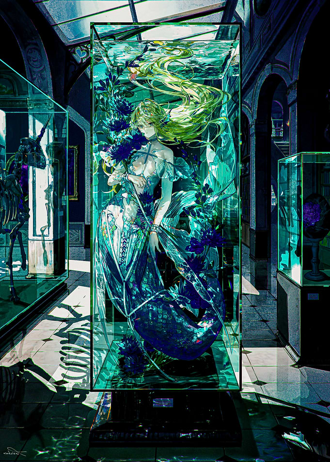 Mermaid in Glass Case