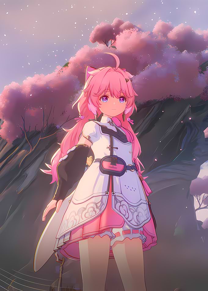 Anime Girl with Pink Hair