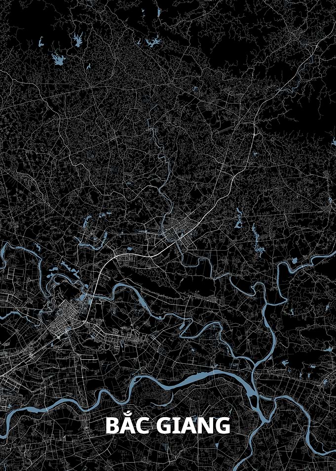 Bac Giang City Map - Vietnam