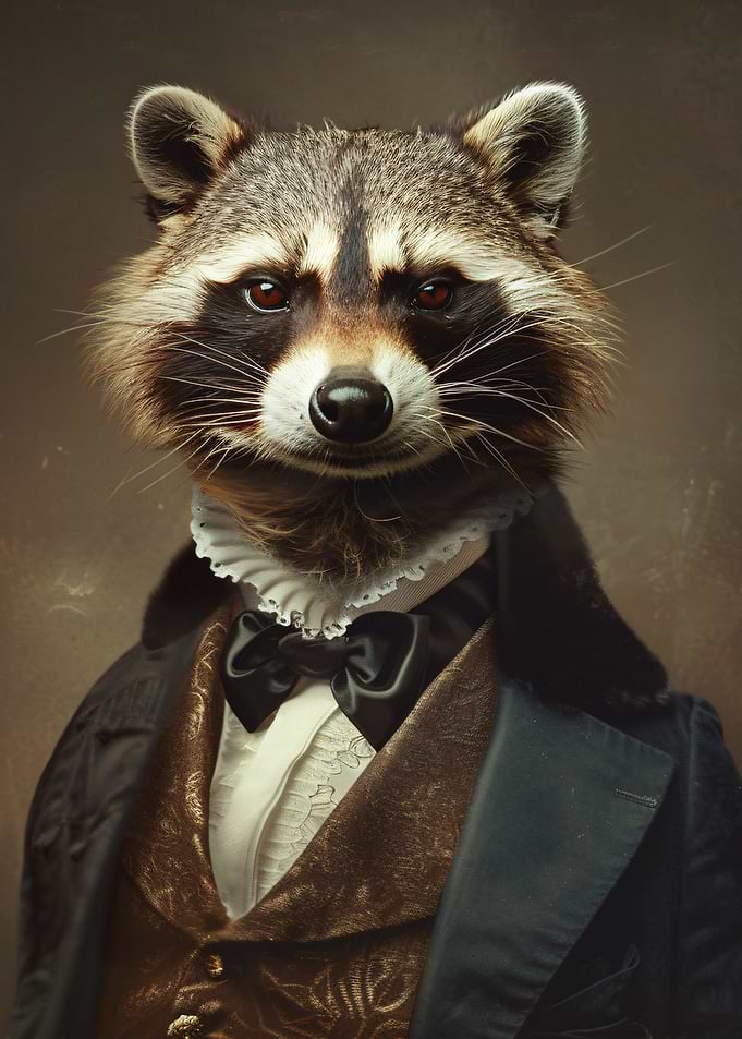 Raccoon in Formal Attire Portrait
