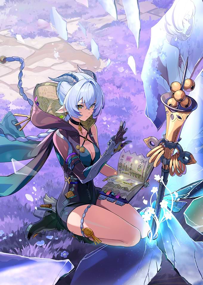 Fantasy Girl Reading Magic Book