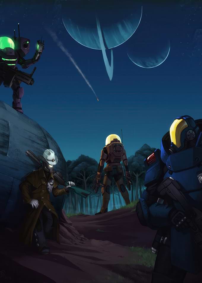 Sci-Fi Encounter on Alien Planet