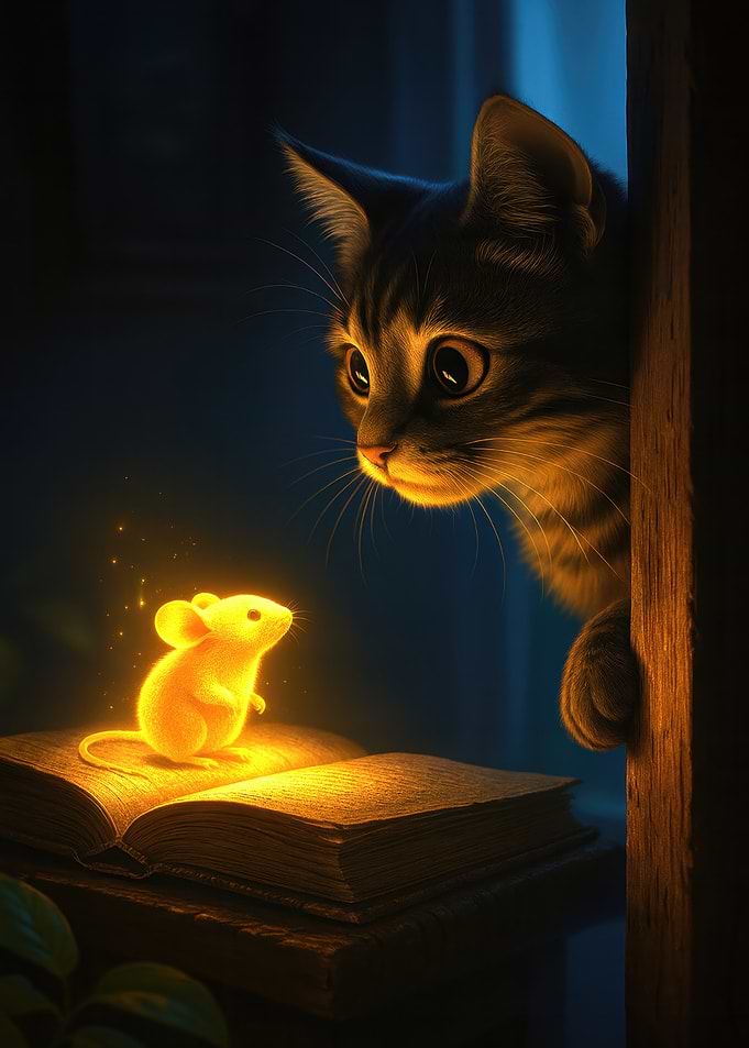Cat, Mouse, and Magical Book