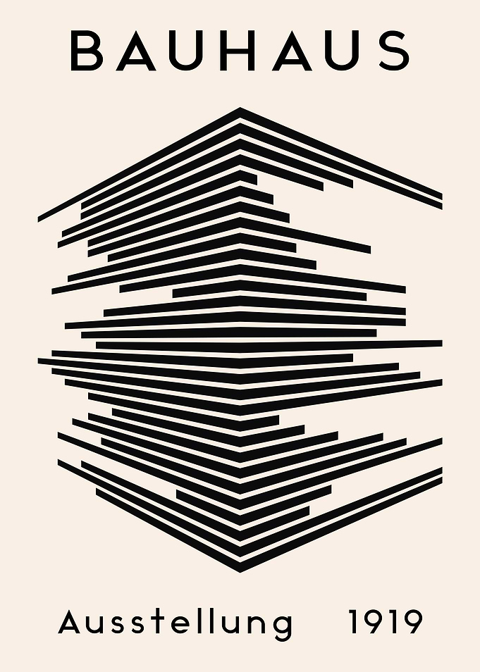 Bauhaus Ausstellung 1919 Minimalist Poster