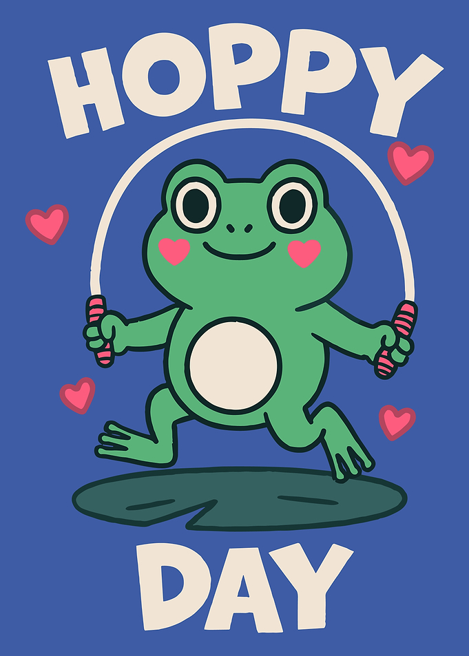 Hoppy Day Frog Illustration