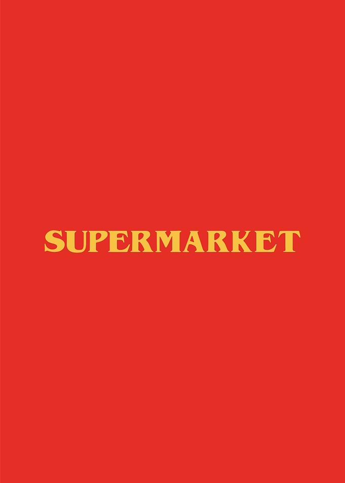 Supermarket Text on Red Background