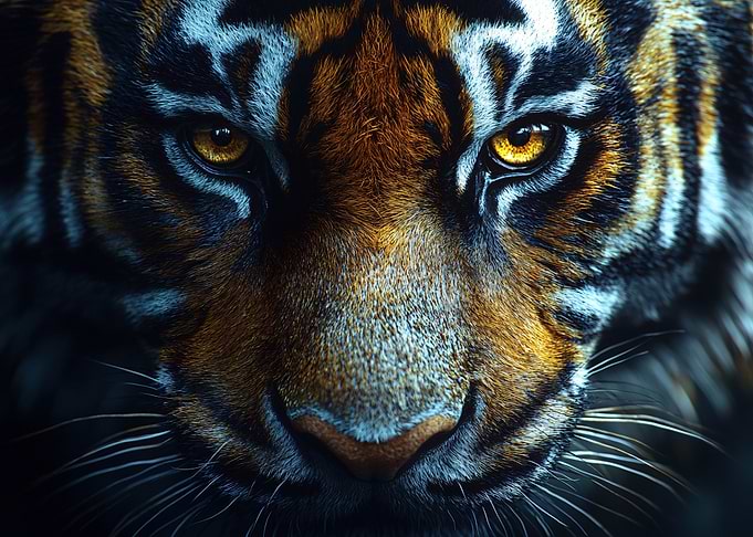 Tiger Face Close-Up