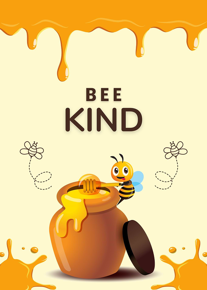 Bee Kind Honey Pot Illustration