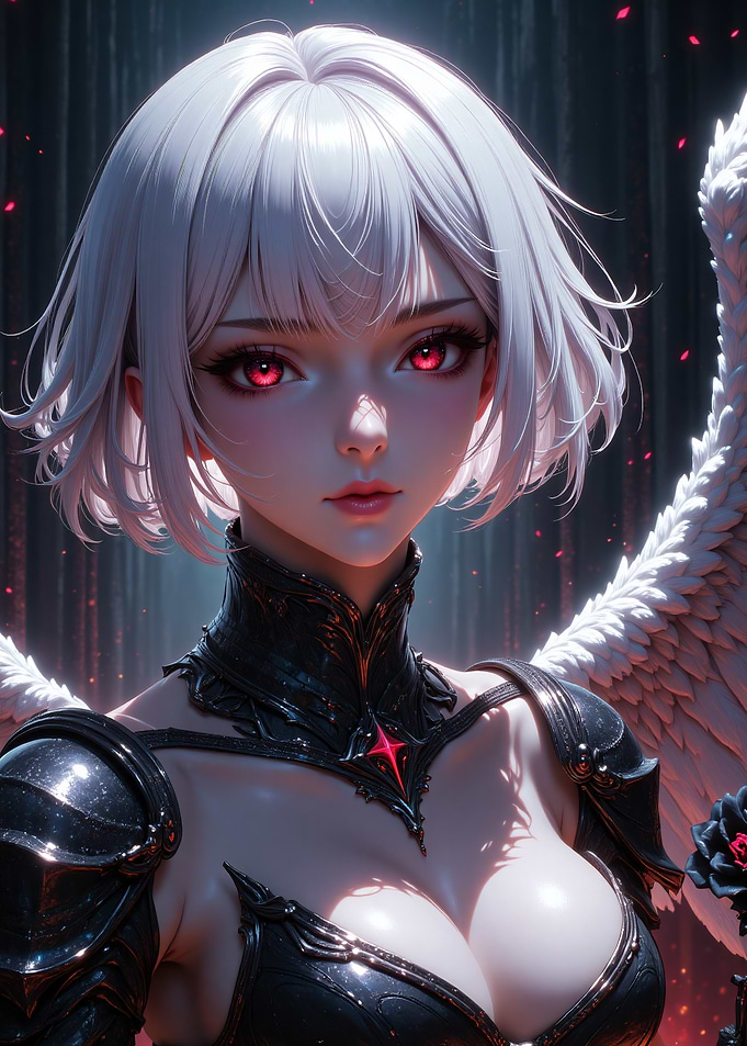 Anime Angel with Red Eyes