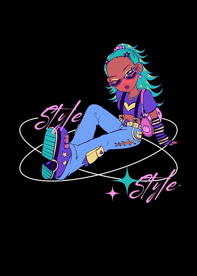 Stylish Cartoon Girl Illustration