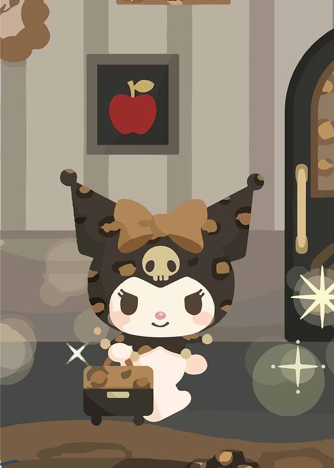 Kuromi with Leopard Print and Skull