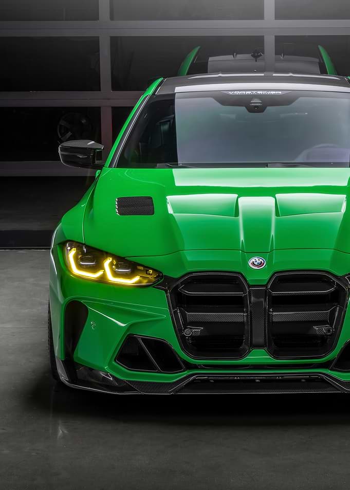 Green BMW M4 Front View
