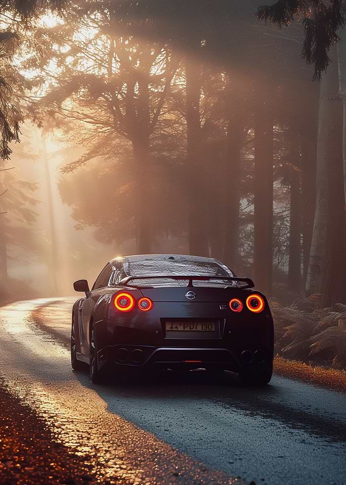 Nissan GT-R in Misty Forest