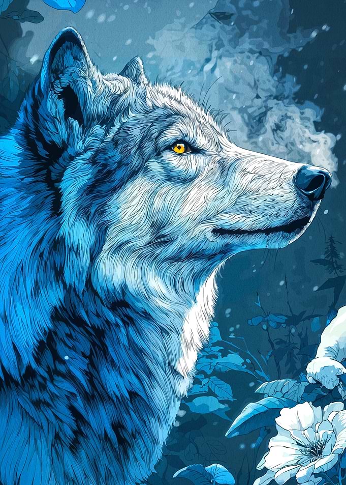 Blue Wolf Portrait