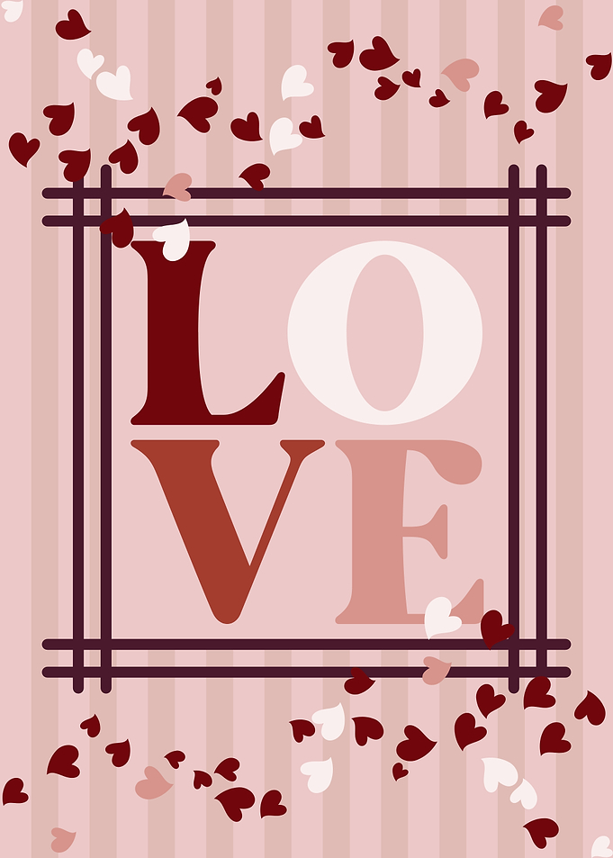 Love Typography with Hearts
