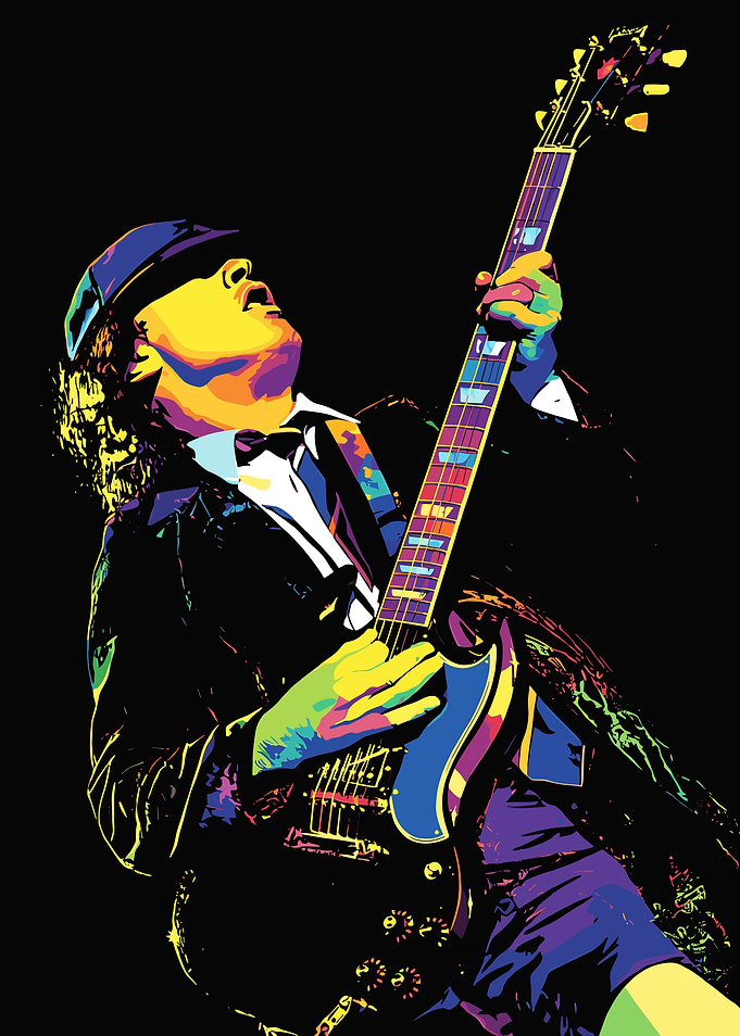 AC/DC Guitarist Colorful Pop Art