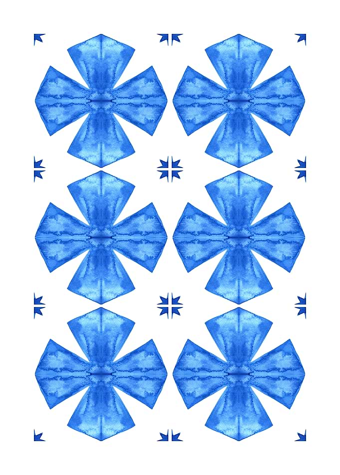 Blue Floral Watercolor Pattern