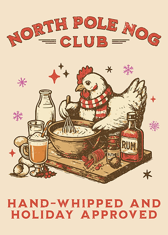 North Pole Nog Club Holiday Illustration