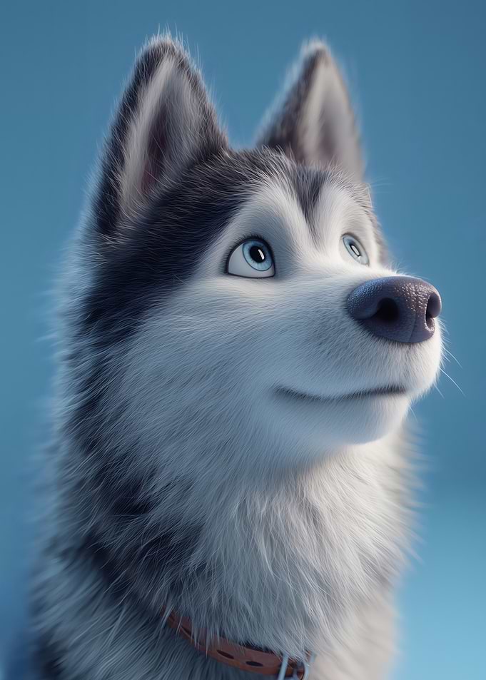 Animated Husky Portrait