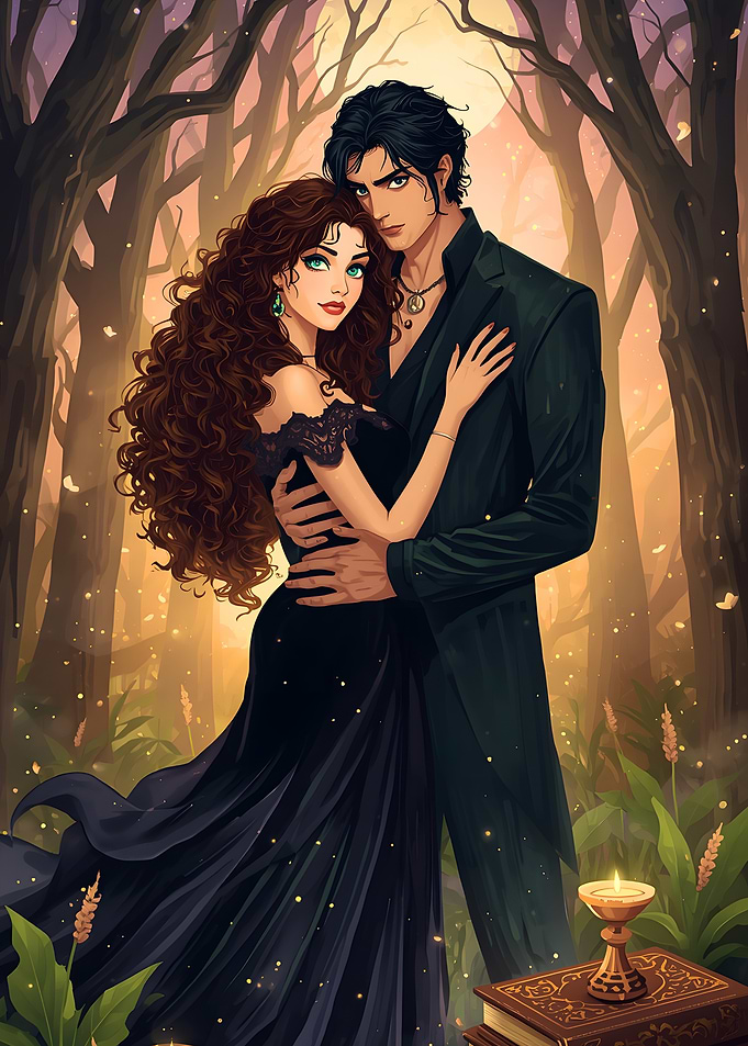 Romantic Couple in Enchanted Forest