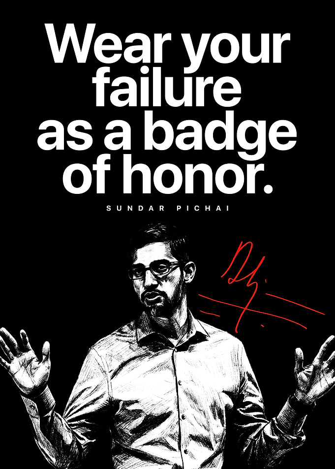 Motivational Poster – “Wear Your Failure as a Badge of Honor”