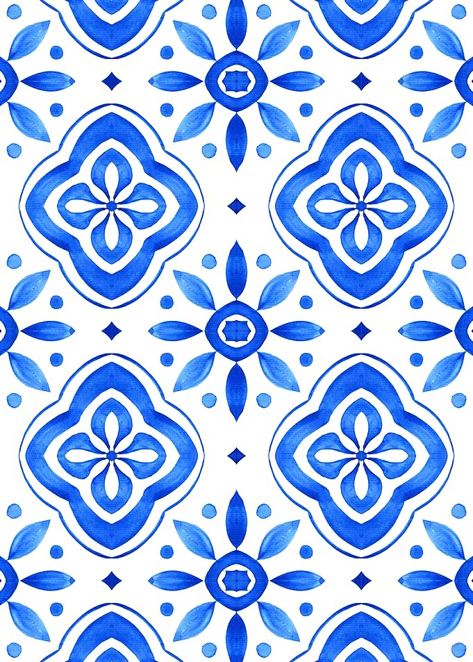 Blue and White Floral Pattern