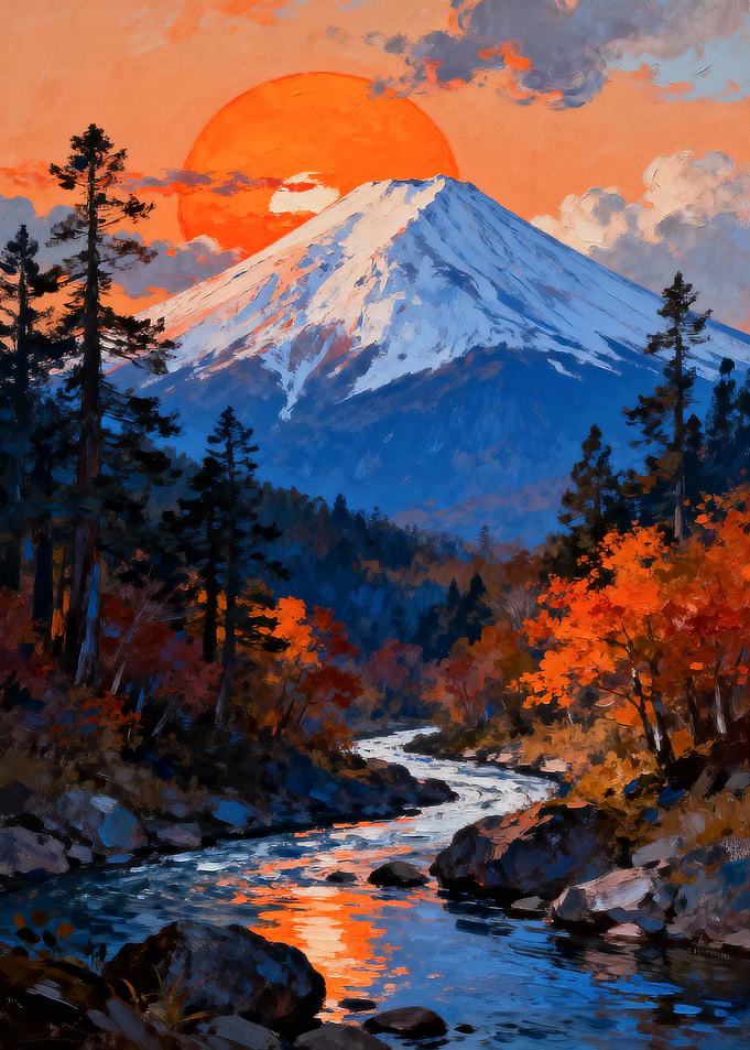 Mount Fuji Landscape Painting