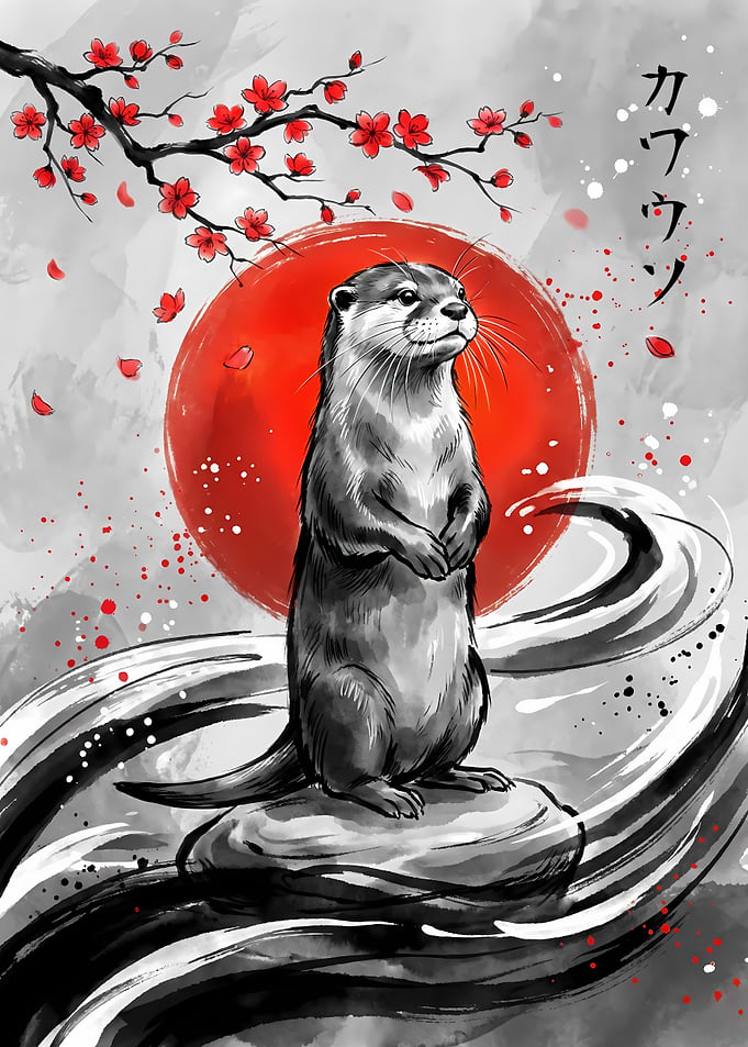 Otter Japanese Art