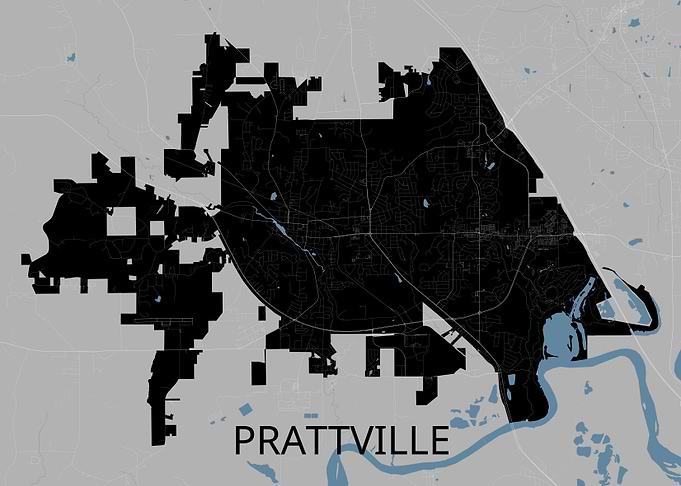 Prattville, Alabama City Map