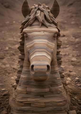 Wooden Horse Sculpture