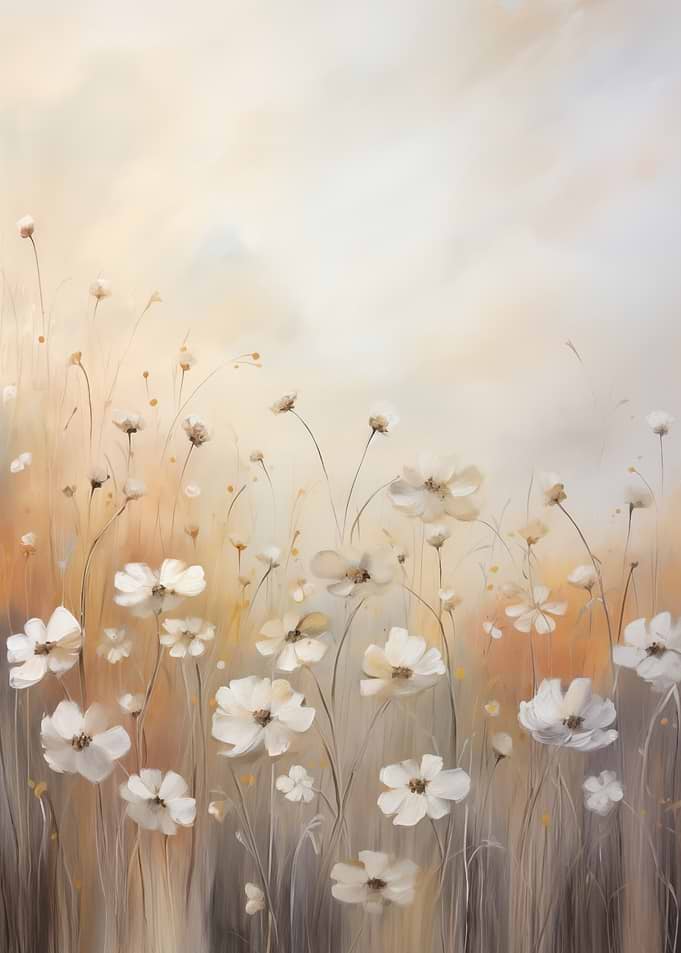 White Flowers Floral Art