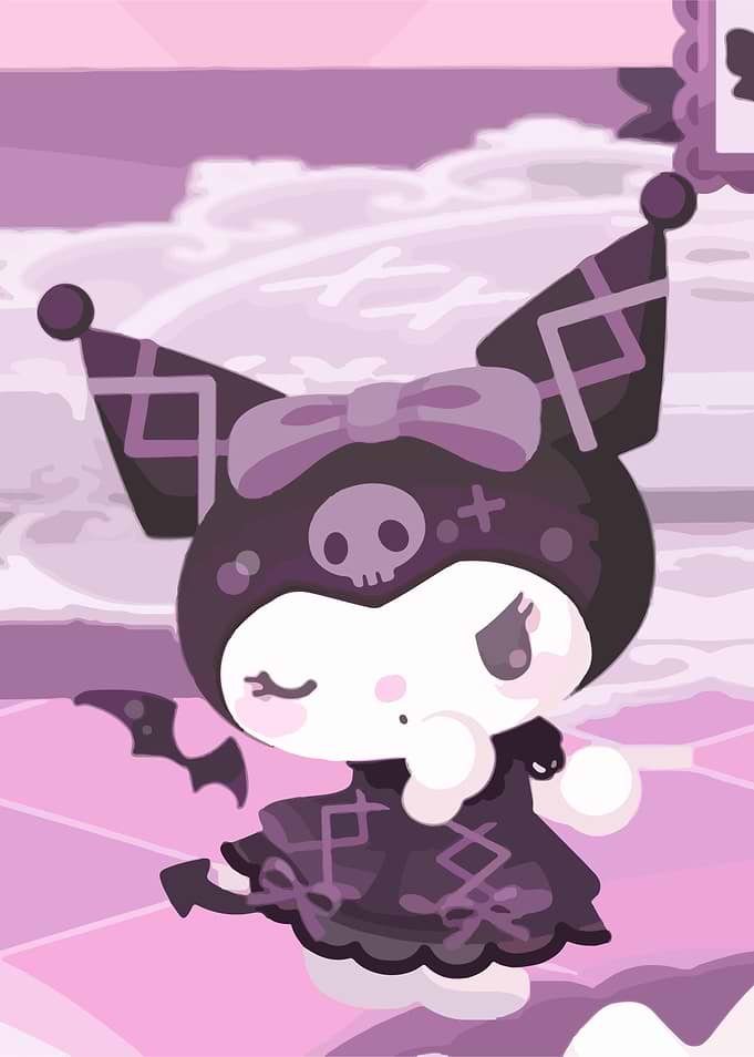 Kuromi in a Pink Dreamscape
