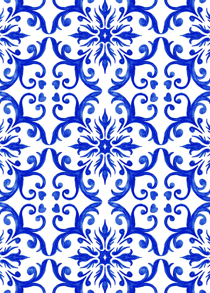 Blue and White Floral Pattern