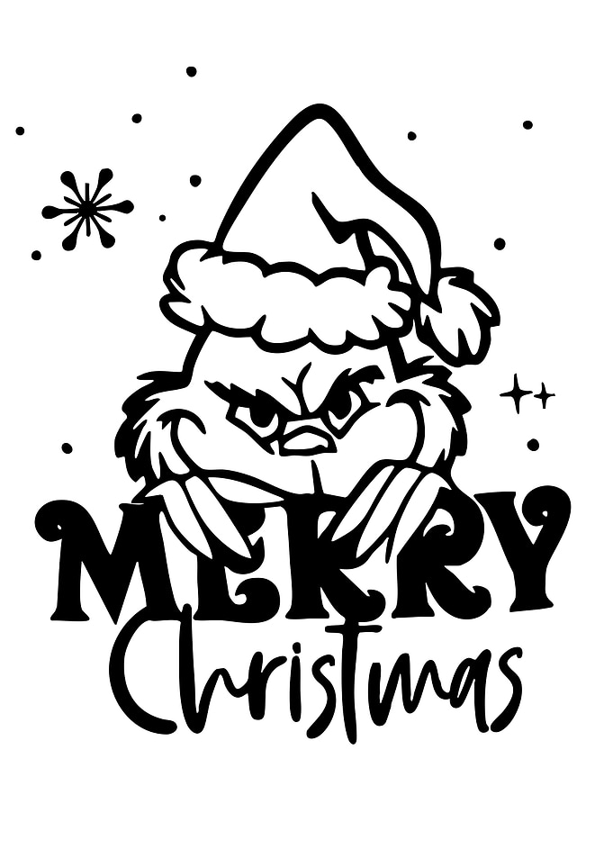 Merry Christmas Black and White