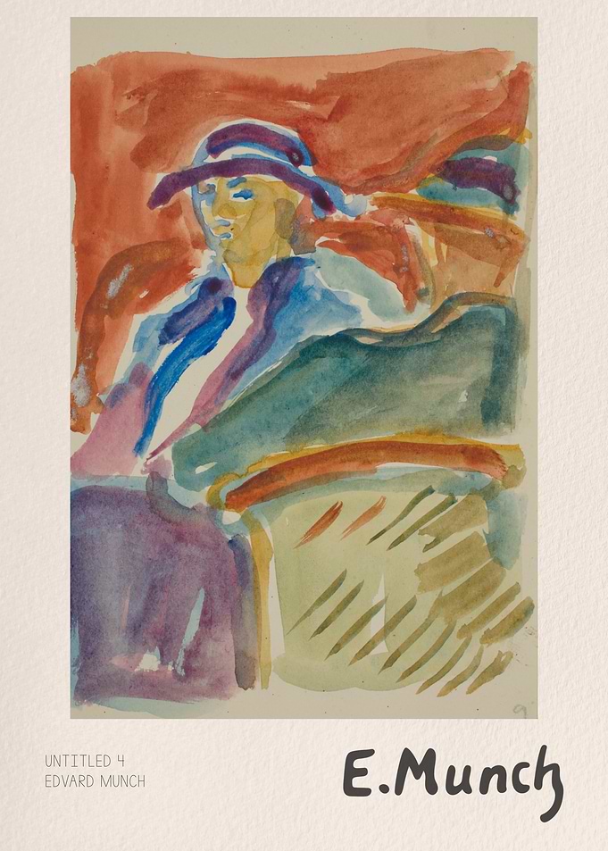 Edvard Munch Watercolor Portrait