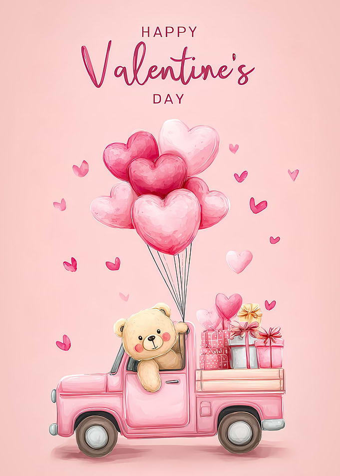Valentine's Day Teddy Bear Truck