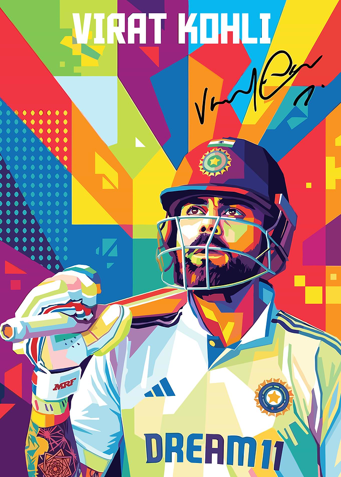 Virat Kohli Colorful Portrait