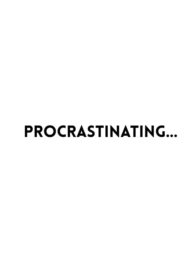 Procrastinating... White background
