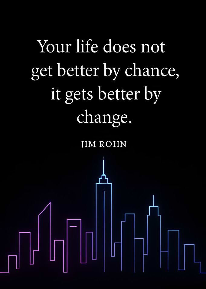 Inspirational Quote with Cityscape Silhouette