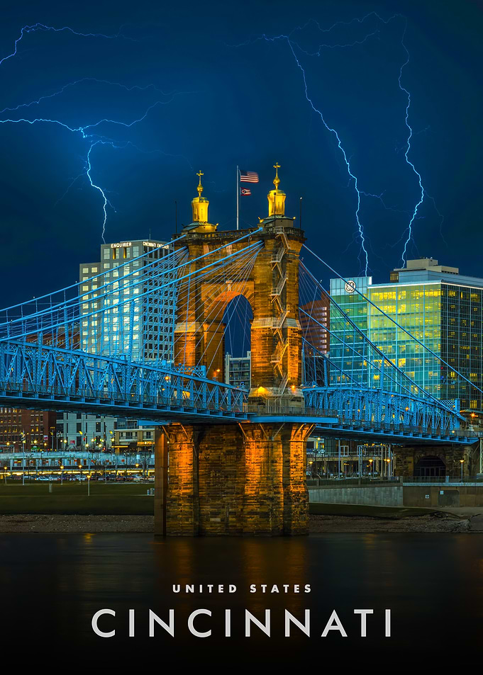Cincinnati Bridge Lightning
