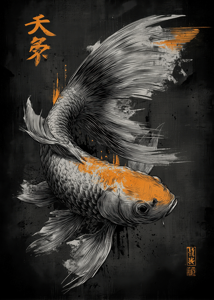 Ukiyo Minimalism Koi Fish