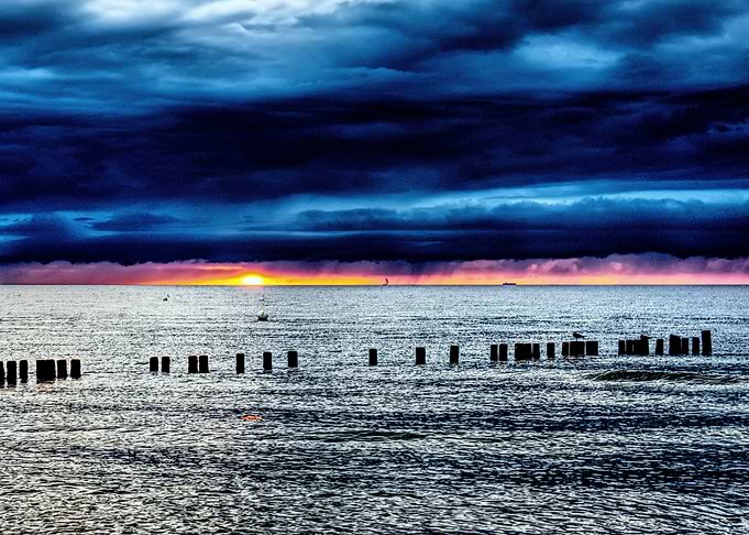 Dramatic Seascape at Sunset