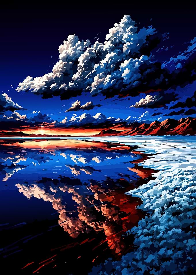 Dramatic Sky Reflection Landscape