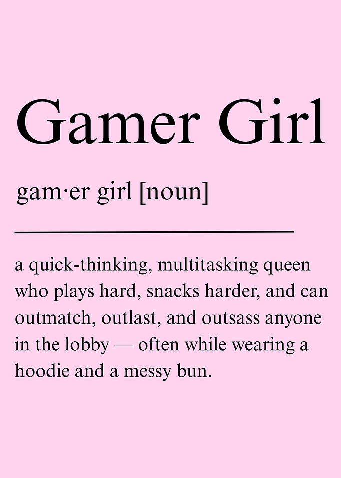 Gamer Girl Definition Poster