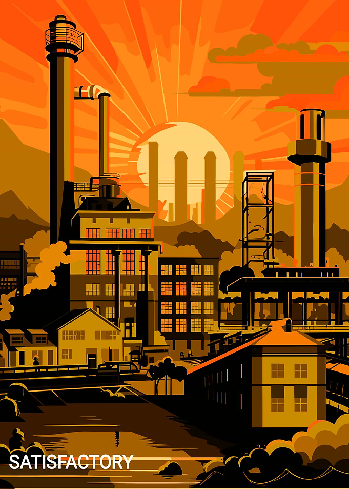 Satisfactory Game Factory Landscape Art